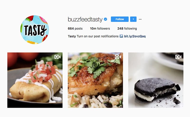 Buzz Feed Tasty Instagram Profile