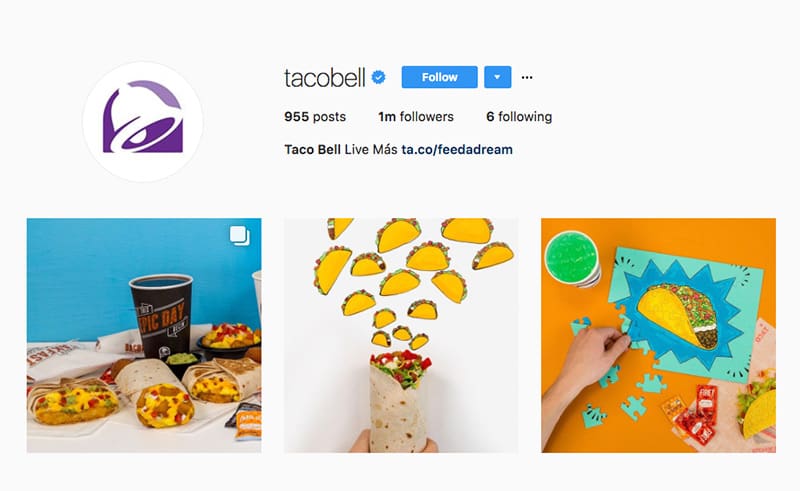TacoBell Instagram profile