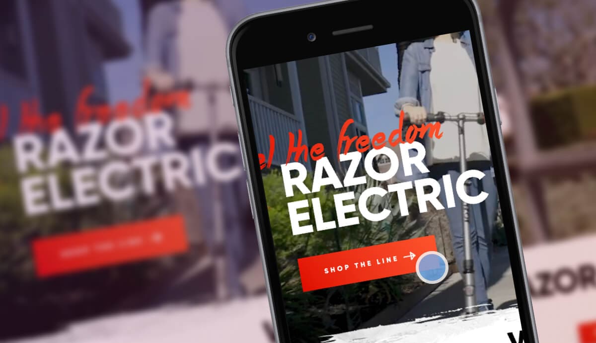 Razor website main page on mobile screen