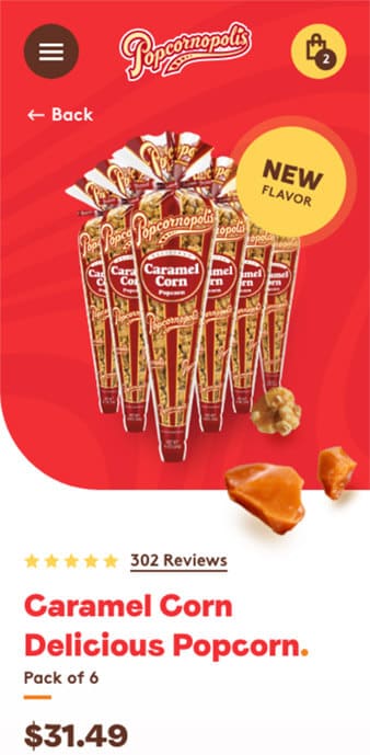 Popcornopolis Product Page Mobile