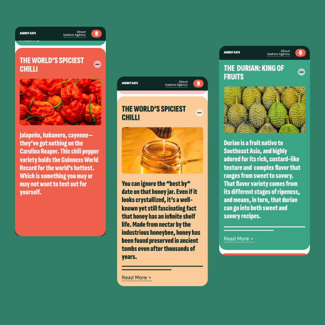 Agency Eats Food Screens