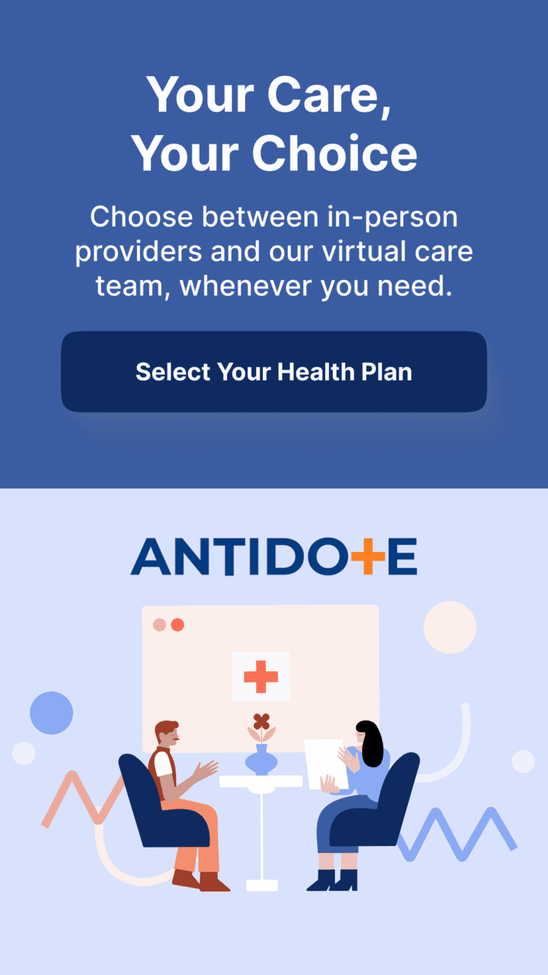 Antidote Health mockup ad