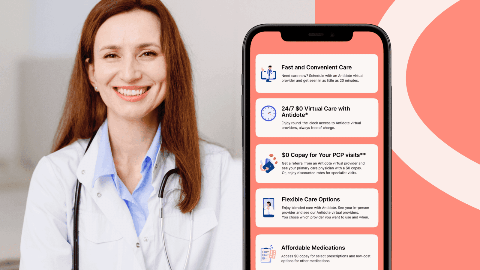 Mobile mockup with doctor